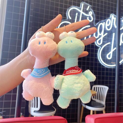 Chic and Cute Large-eyed Dinosaur Plush Toy, Keychain, Dinosaur Bag Charm, High-quality Mobile Phone Doll, Wholesale