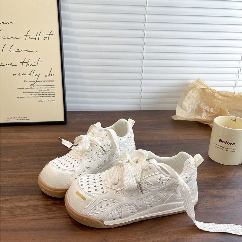 Campus Style Mesh Breathable Korean Style 2025 Summer Forrest Gump Shoes Versatile Chic Shoes Round Toe Sports Casual Shoes for Women Campus Style Mesh Breathable Korean Style 2025 Summer Forrest Gump Shoes Versatile Chic Shoes Round Toe Sports Casual Shoes for Women