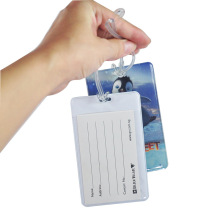 新款PVC电压行李牌 卡通动物图案插卡式行李卡套 透明PVC行李吊牌