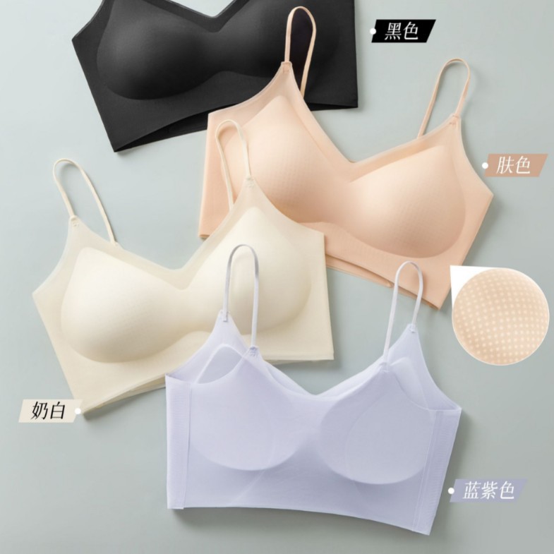 Ropa interior ultrafina sin costuras para mujer, senos pequeños de verano, sin anillo de acero, transpirable y frío, tubo envuelto en el pecho, sujetador de estilo chaleco image 3
