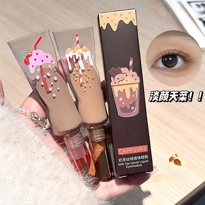 CAPPUVINI奶茶丝绒液体眼影 哑光单色深邃雾面妆感学生党液体眼影|undefined