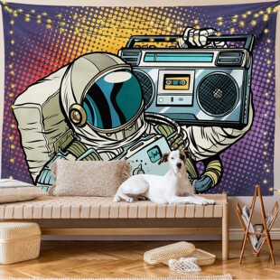 Space astronaut radio pattern tapestry personalized creative tapestry living room wall decoration bedroom home tapestry