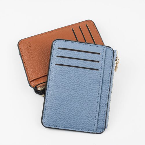 New hot-selling fashion vertical style casual card wallet zipper multi-card position zero wallet multifunctional lychee pattern card clip wholesale 