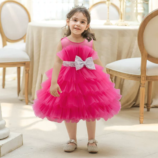 European and American children's dress gauze puffy princess dress baby girl's birthday dress banquet dress