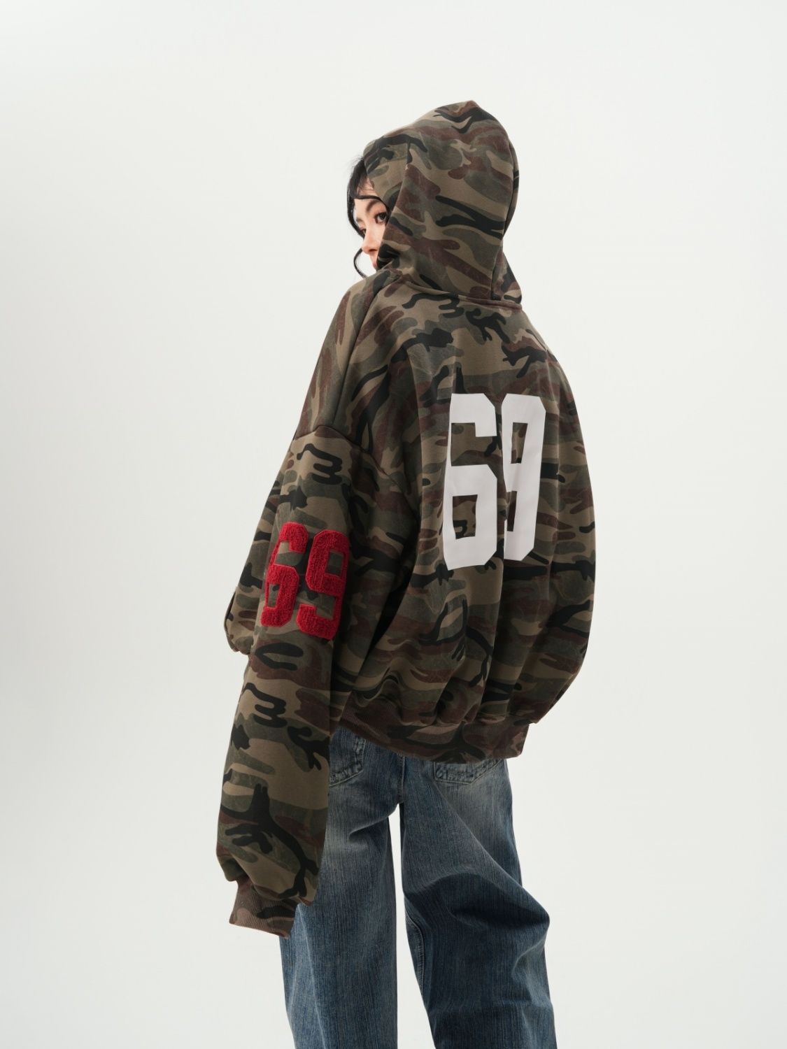 American Streetwear Camouflage Cardigan Hoodie Unisex Couples Spring Vintage Trendy Oversized Casual Hooded Sweatshirt