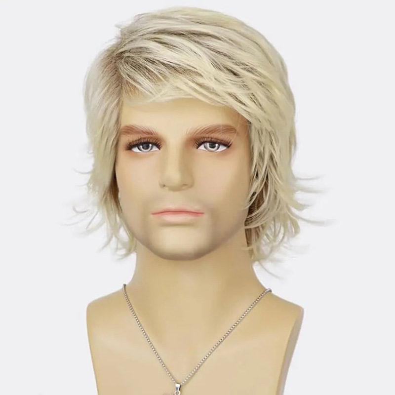2025 New Men's Wig with Side Bangs, Multi-Color Men's Short Curly Hair, Chemical Fiber Men's Headgear Wholesale 2025 New Men's Wig with Side Bangs, Multi-Color Men's Short Curly Hair, Chemical Fiber Men's Headgear Wholesale
