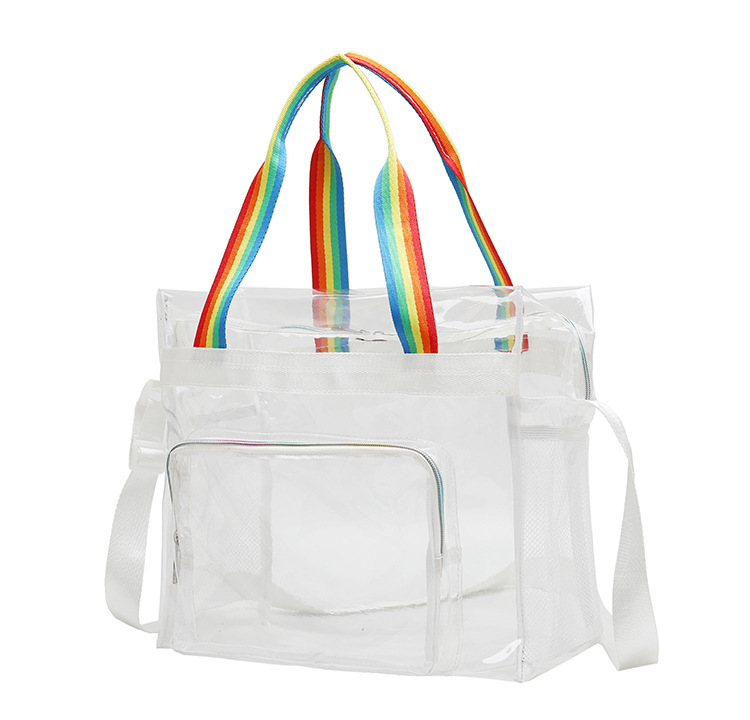 PVC Material Women's Backpack Backpack Solid Color Pattern All Seasons Season Women's Large All Seasons Pvc Vacation Jelly Bag
