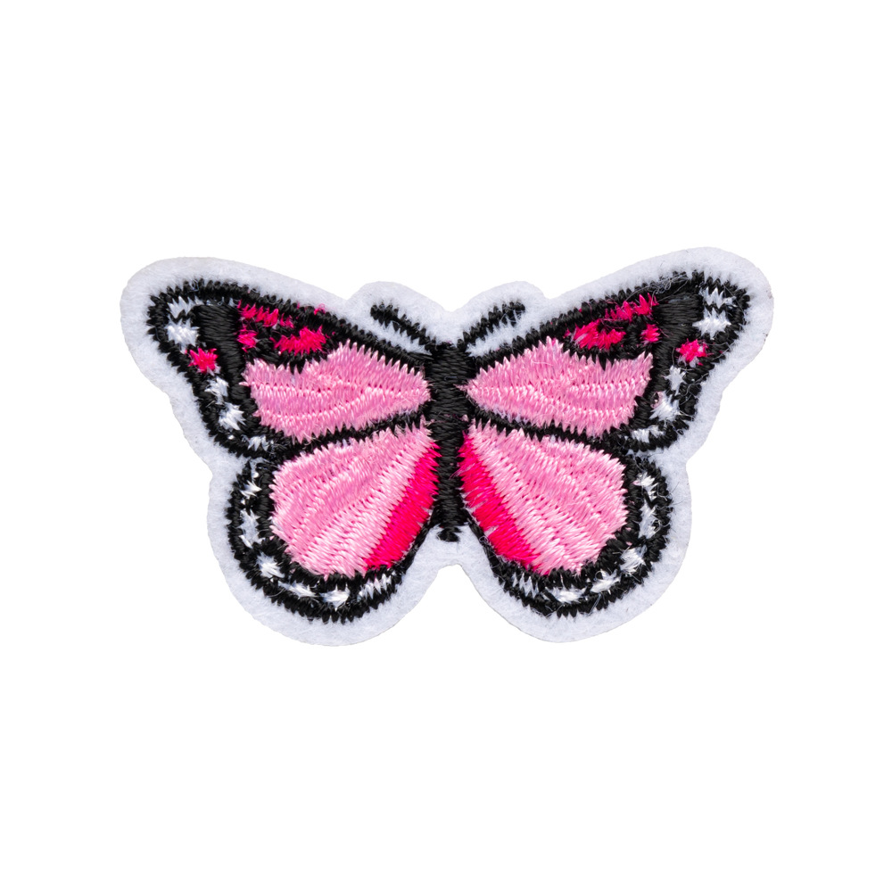 Bordado por computadora de tamaño pequeño, abeja, mariposa, pez, velero, bordado, pegatinas de tela, ropa sin costura, parches rotos, accesorios de ropa