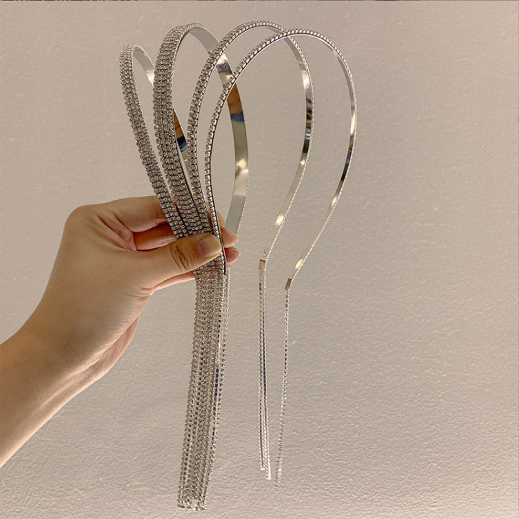 Flowing fringe water drill hair clip faux earrings exquisite back-hanging hair tie, fairy-tale princess hair accessory with a high-end vibe