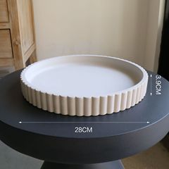 セメント装飾パレットセメントパレット装飾パレットシンプルなレトロ円形コンクリート収納皿家庭用デスクトップ