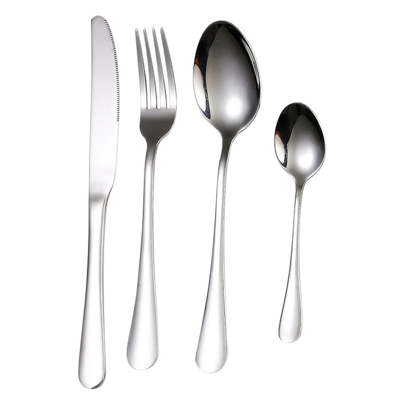 Amazon Venta caliente productos vajilla de acero inoxidable 24 piezas traje 1010 cuatro piezas principales cuchillo, tenedor y cuchara caja de regalo transfronteriza traje