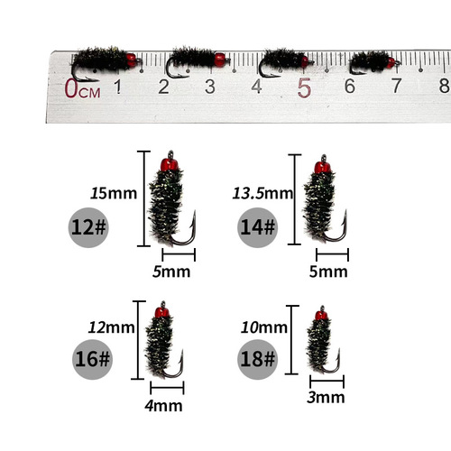 Nano-bug fly hook, micro-lua bionic hair hook, poisonous insect stinger, specially designed to catch white-striped blackfish