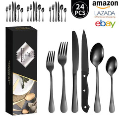 アマゾンクロスボーダーステンレス食器24点セット1010ナイフフォークスプーン洋食ホテルステーキナイフフォークセット