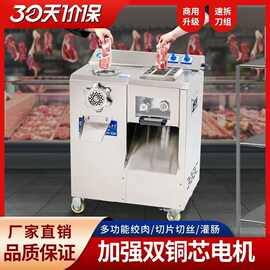 厂家销售商用绞切机多功能食堂绞肉机切肉机 不锈钢绞切一体机