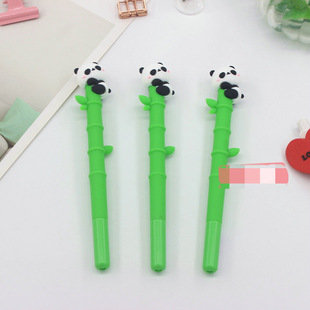 Bamboo Panda Flower Little Dinosaur Gel Pen Student Silicone Cute Quick-Drying Creative Black Signature Pen