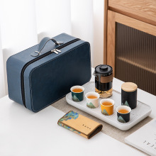 便携式户外粗陶快客杯旅行茶具套装高档送客户开业礼品商务伴手礼