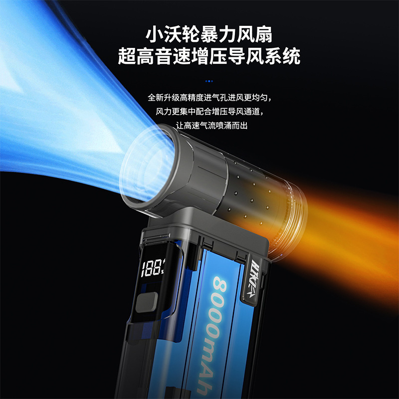 跨境新品迷你手持口袋风扇数显高速档涡轮暴力小风扇便携式小风扇|undefined