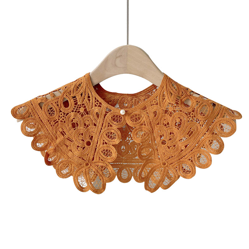 Nuevo encaje hueco decoración exterior delgada literatura y arte pequeño chal mujer decoración dulce collar de protección de cuello y hombro
