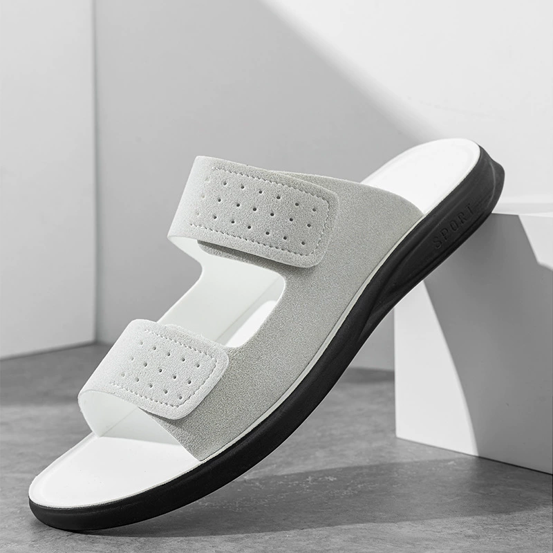 Мужские сандалии, летняя мужская нескользящая повседневная обувь двойного назначения, дышащие и удобные уличные сандалии и тапочки, готовые к доставке.