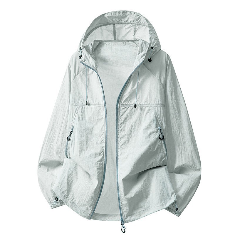 2026 Summer Couple's Outdoor Sun Protection Jacket with Hood UPF50+ Ice Silk Breathable Workwear Style Skin Jacket for Men and Women Trendy