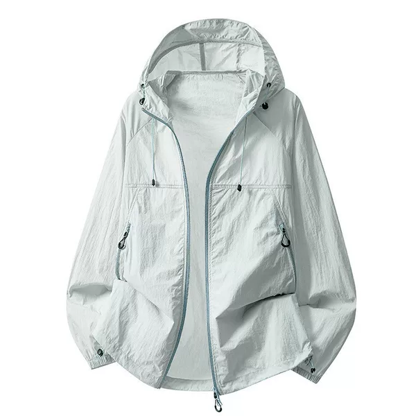 2026 Summer Couple's Outdoor Sun Protection Jacket with Hood UPF50+ Ice Silk Breathable Workwear Style Skin Jacket for Men and Women Trendy