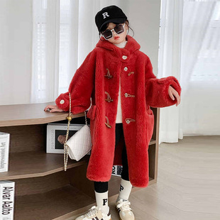 Wool Children's Fur Coat Fur One-piece Long Girls' Men's Lamb Wool Shear Coat Trendy