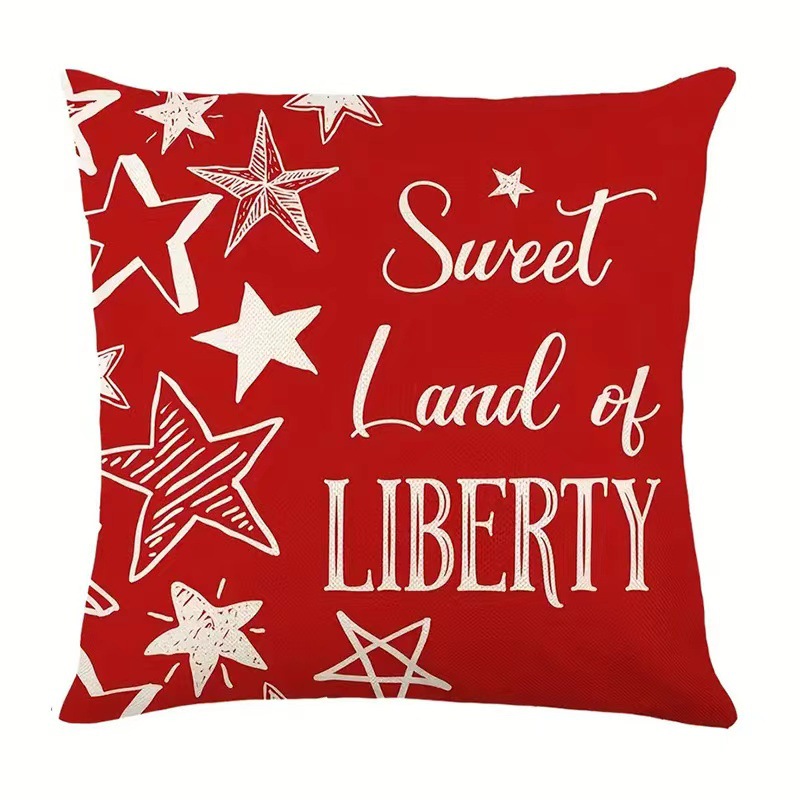 2024 nueva serie de funda de almohada del día de la independencia lino estilo americano funda de almohada cuadrada decoración de atmósfera de vacaciones image 8