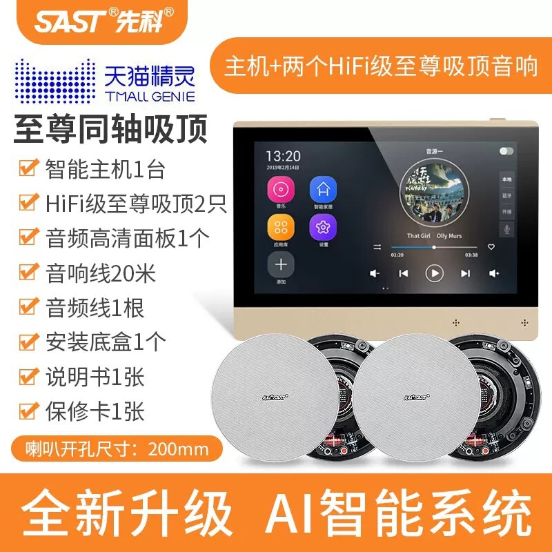 Xianke X7 インテリジェント音声制御 AI 天井オーディオ天井埋め込みスピーカー BGM ホストコントローラーホーム|undefined