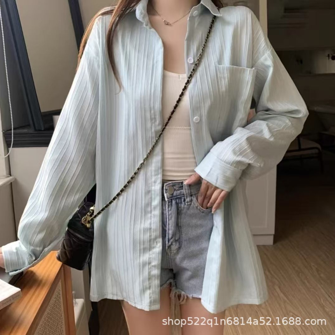 Sun Protection Shirt for Women in Summer, Korean Design, Niche Loose Thin Cardigan Shirt, Spring & Fall Jacket Top
