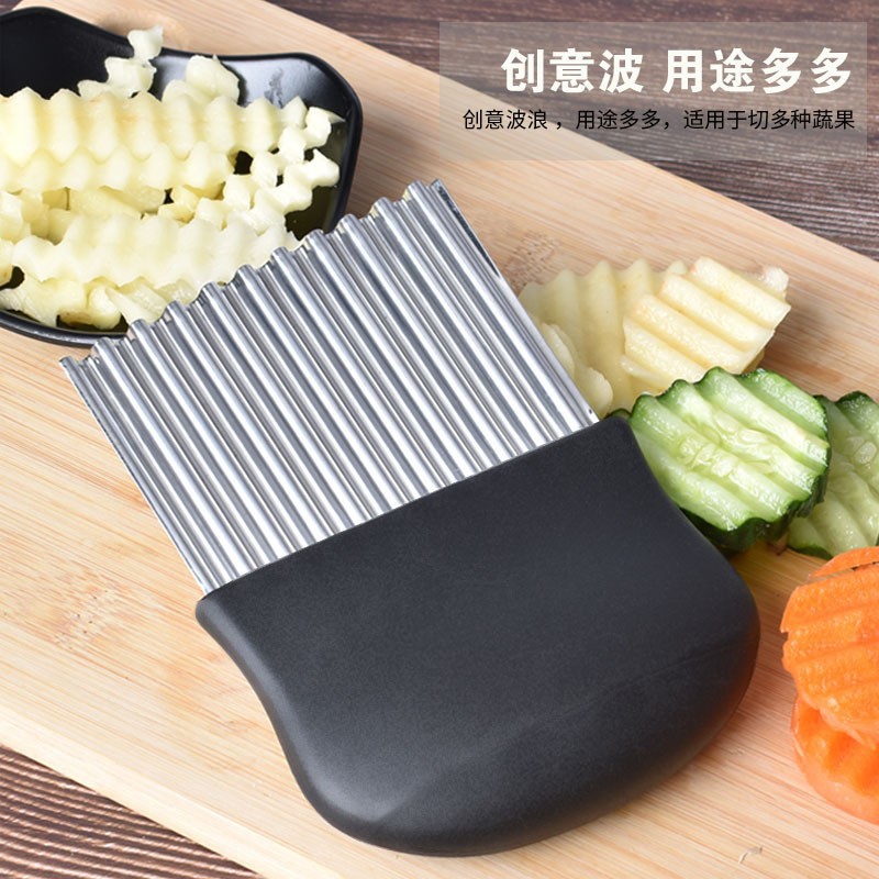 不鏽鋼土豆切狼牙土豆切刀波紋餐廳土豆刀褶皺形薯條波浪刀具批發