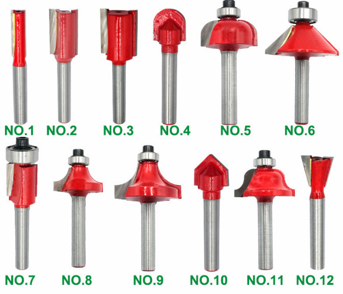 1/4 ハンドル 6 ハンドル 8 ハンドル 12 ハンドル 1/2 ハンドル木工フライスカッター木箱セットトリミングマシン彫刻機タングステン鋼合金ヘッド|undefined