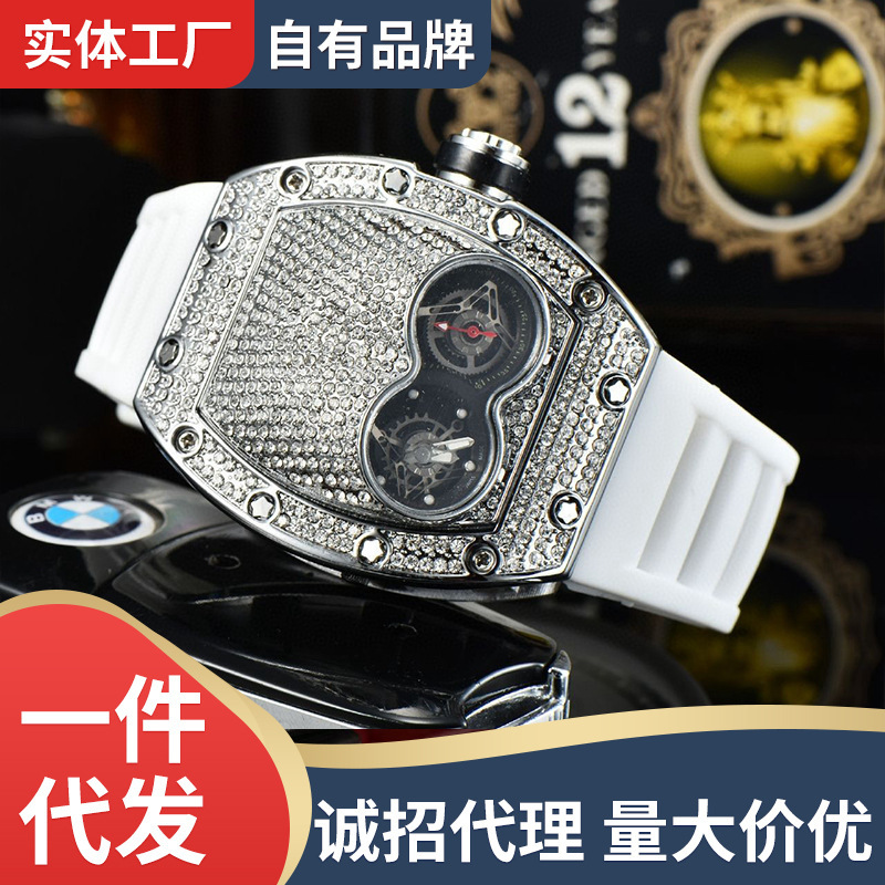 New foreign trade hot eye gypsophila men's quartz watch fashion diamond personalized watch in stock wholesale manufacturers