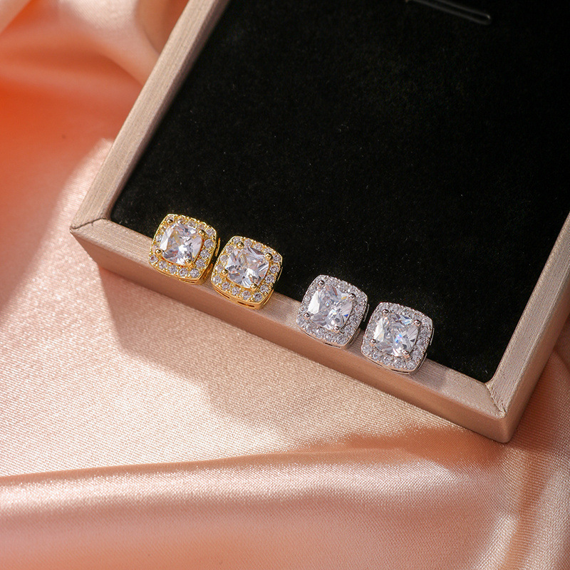 copper fashionable creative earrings with zircon