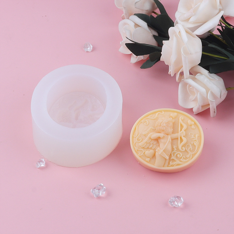 Molde de jabón hecho a mano Cupido amor flecha jabón molde de silicona casero aceite esencial jabón yeso herramienta para hornear