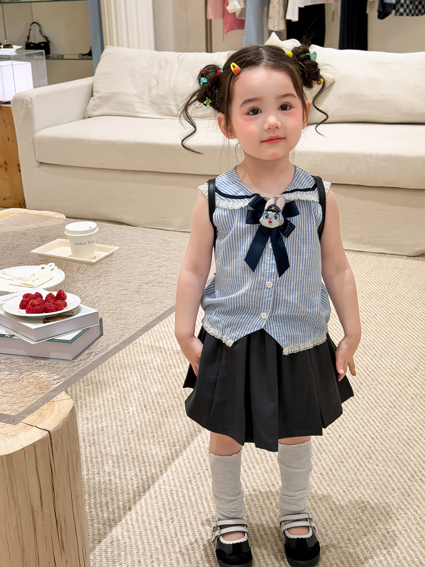 Sugar Pear ropa infantil chaleco de verano delgado 2026 estilo marino ropa infantil clase A camisa de bebé sin mangas