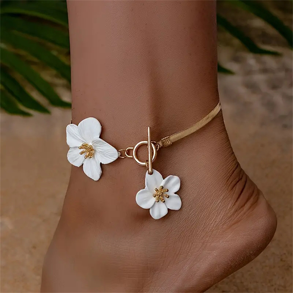 Elegant, Hip-Hop, Ethnic Style Style Wholesale Jewelry Elegant Hip-Hop Ethnic Style Foot Flower Alloy Anklet