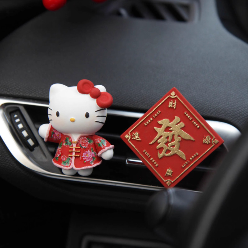 手作りキティ猫富の神車のアロマセラピー空気出口ディフューザー石香水フレグランス車のインテリア装飾装飾品|undefined