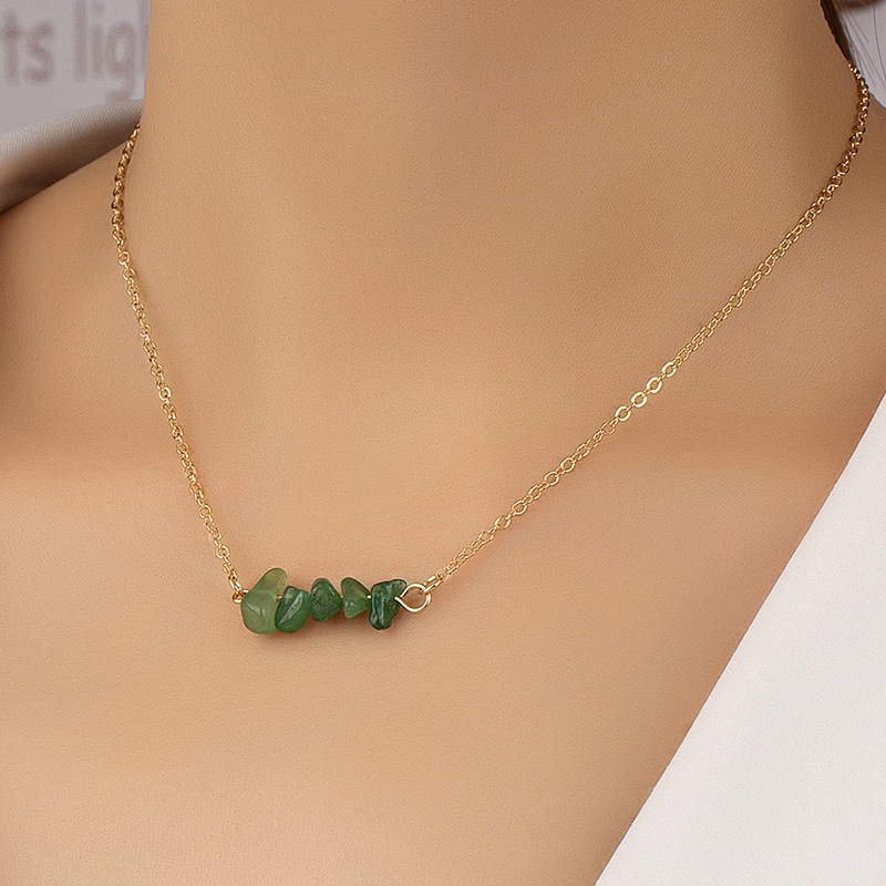 Bohemian Retro Style Irregular Natural Crystal Gravel pendant Necklace