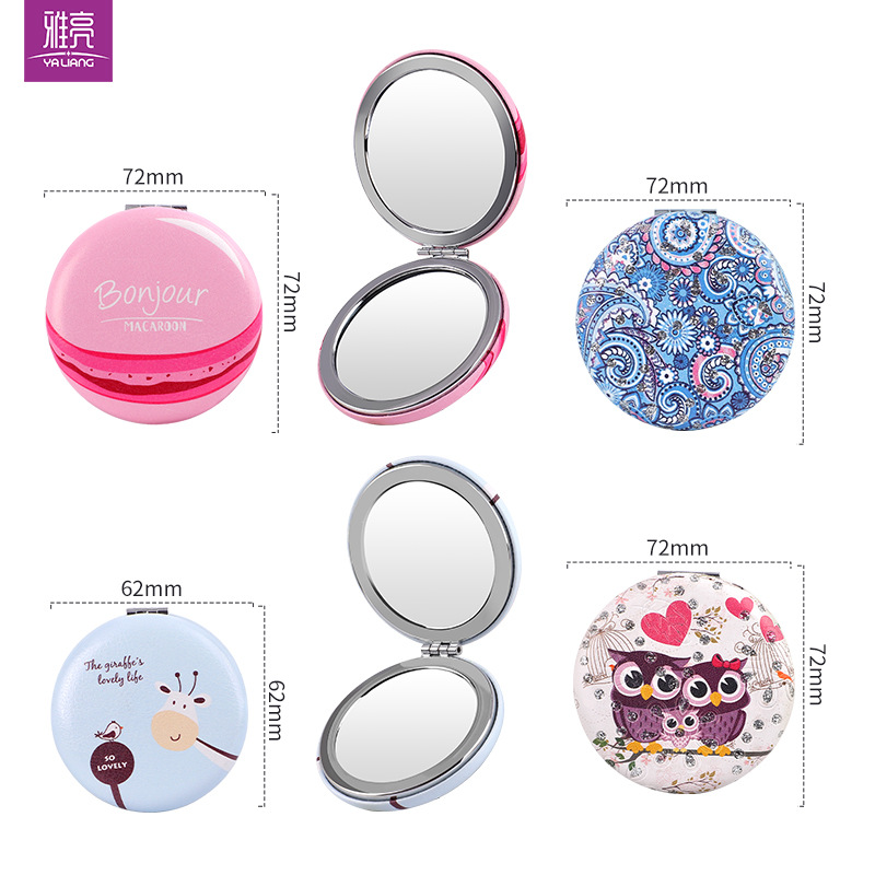Yaliang en stock 75mm ronda pan espejo macaron maquillaje espejo creativo lindo pequeño espejo de regalo 1053