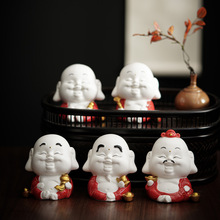 陶瓷福气佛线香插禅意五福家居茶室小号香炉香托香座茶桌装饰摆件