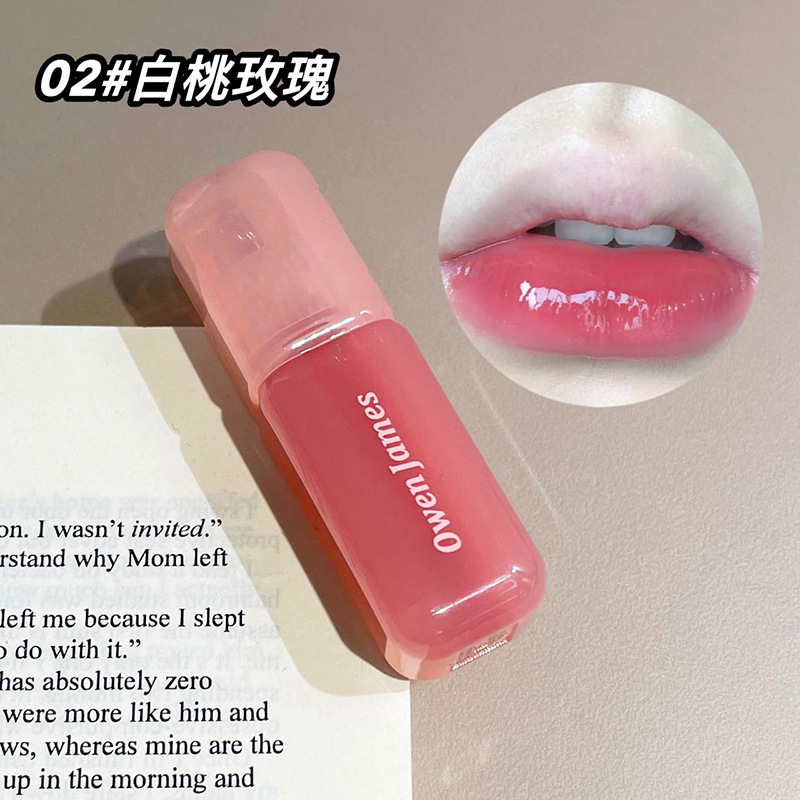 OWENJAMES大氷桶鏡面唇釉薬持続水潤ブツブツ唇蜜白湯が柔らかい唇釉薬学生党|undefined