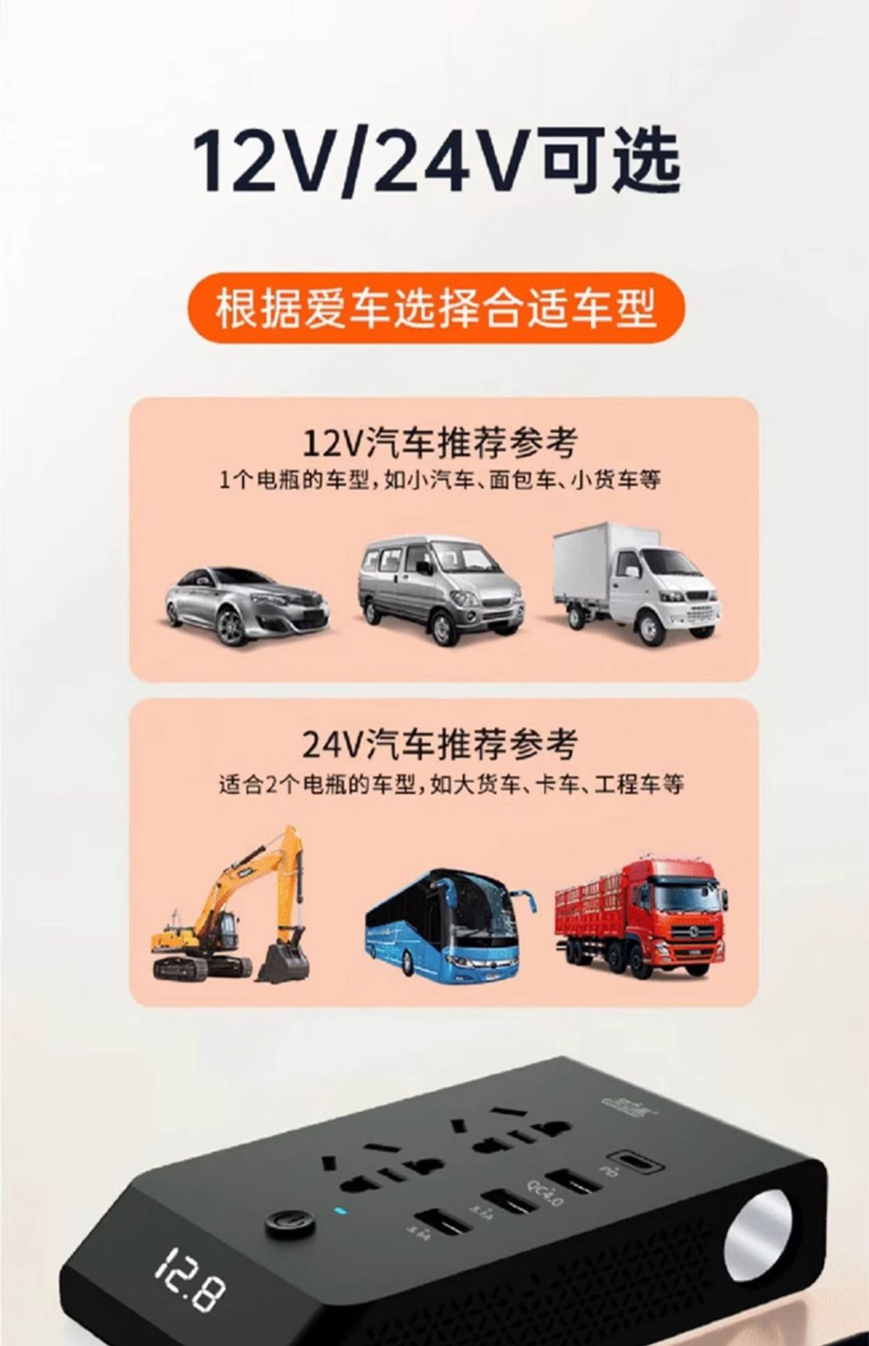 Car inverter converter 12V24V to 220v high-power truck car charger transformer power socket