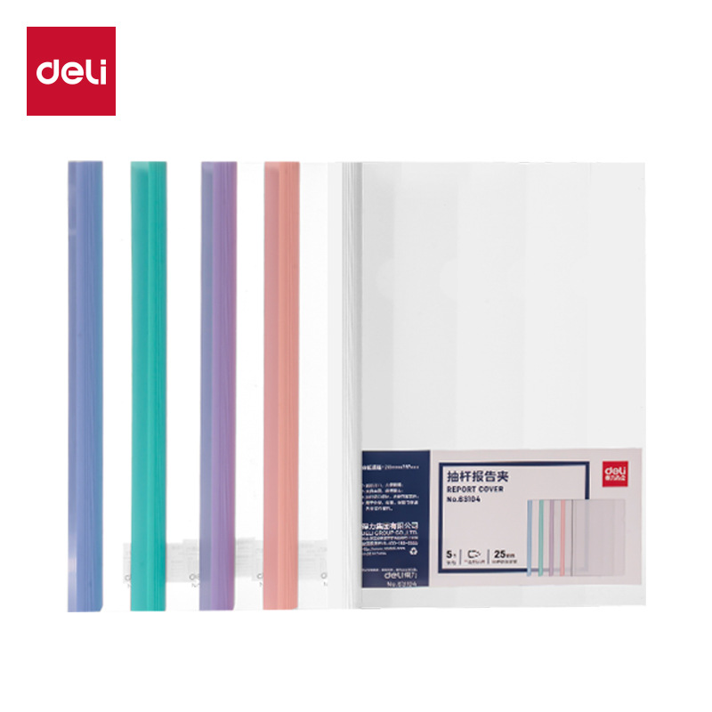 DeLi63104_25mm clip de barra de tracción triangular carpeta de informe CV carpeta de datos de oficina almacenamiento clip de barra de tracción carpeta de datos A4