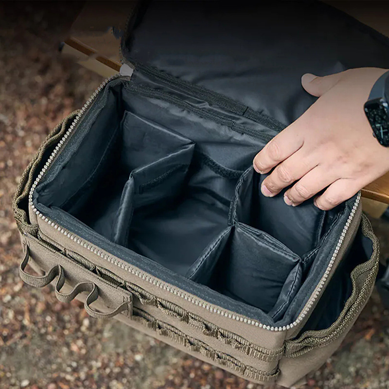 Bolsa de almacenamiento de campamento transfronterizo portátil al aire libre cocina de campamento herramientas suministros accesorios bolsa de almacenamiento equipo táctico