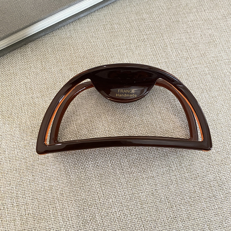 Fermaglio per capelli in acetato francese retrò con standard in oro, grande forcina semicircolare a forma di squalo, per capelli da donna, per la parte posteriore della testa._voghion.com