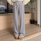 300斤特大码女装胖mm黑色韩版高腰休闲阔腿裤2025春秋新款直筒裤，女装休闲裤，变形策服饰