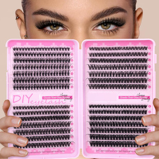 Cross-border Amazon hot melt 30D40D segmented mixed false eyelashes D curve grafting hair thick 640 cluster eyelash book