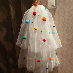 Tanabata Color Ball Veil DIY Dopamine License Wedding Valentine's Day Proposal Bride Halloween Amusement Park