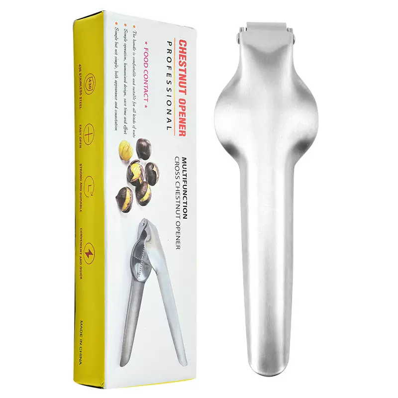 板栗夹 不锈钢栗子开口器十字坚果剥壳器剥板栗刀家用核桃板栗夹