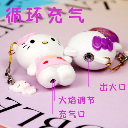 Hello Kitty figure keychain lighter hello kitty Sanrio figure red flame gas lighter